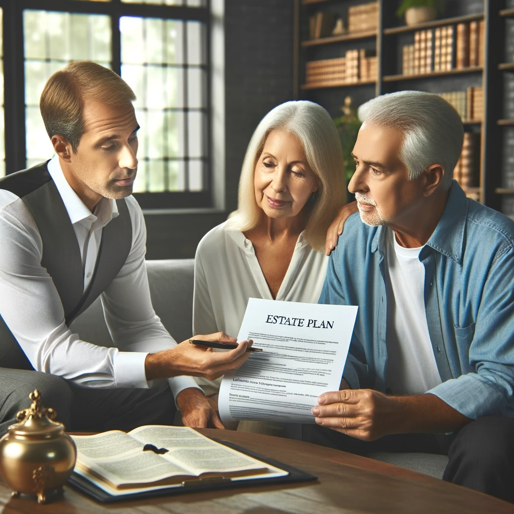 A financial advisor in Newtown, PA, discussing estate planning with a mature couple.